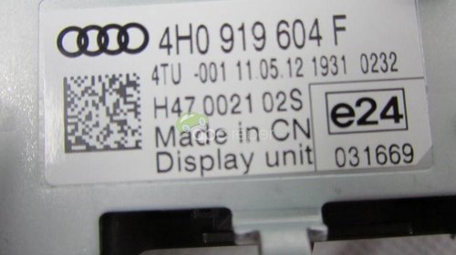 Display Audi A8 / S8 4H Original Color MMI 3G+ cod 4H0919604F