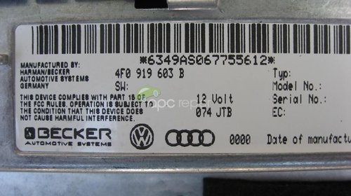 Display Color Navigatie Audi Q7 4L - A6 4F cod 8T0919603C