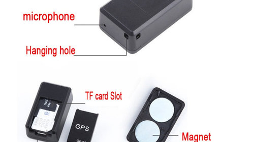 Dispozitiv Inteligent Pentru Urmarire Prin GPS, Cu Microfon, GMO, Compatibil Cartela Sim Si Card Microsd, Cu Magnet Puternic + Cablu Usb To Mirco Usb, Negru RAZ146