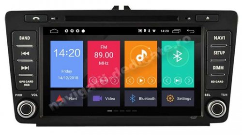 Dvd Gps Auto Navigatie Dedicata Android Skoda Octavia 2 Facelift 2005-2014 Ecran 8" NAVD-MT9725