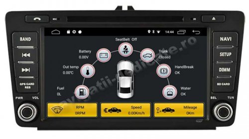 Dvd Gps Auto Navigatie Dedicata Android Skoda Octavia 2 Facelift 2005-2014 Ecran 8" NAVD-MT9725