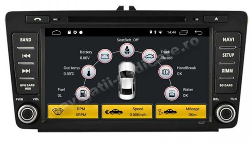 Dvd Gps Auto Navigatie Dedicata Skoda Octavia 2 Facelift 2005-2014 Ecran 8" NAVD-MT9725 Nu necesita rama