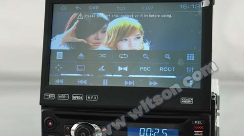 DVD PLAYER AUTO 1DIN RETRACTABIL 7'' WITSON W2-K801I FATA DETASABILA