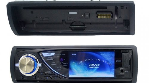 Dvd Player Auto 1DIN Universal Ecran 3'' Fata Detasabila USB SD DIVX 2 Iesiri Video Model P-300