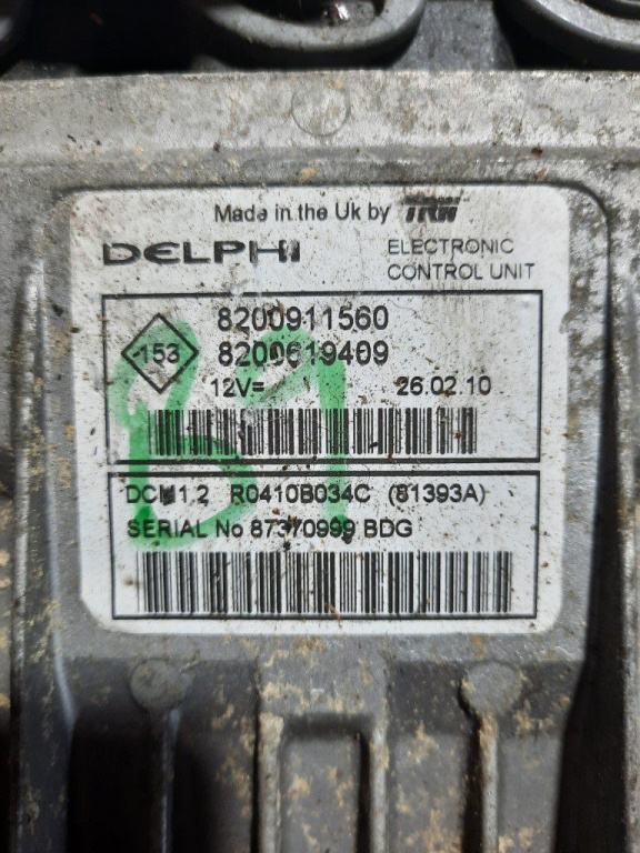 Ecu Calculator Delphi motor Kangoo 1.5 Dci 2010 DCI cod: 8200911560 8200619409