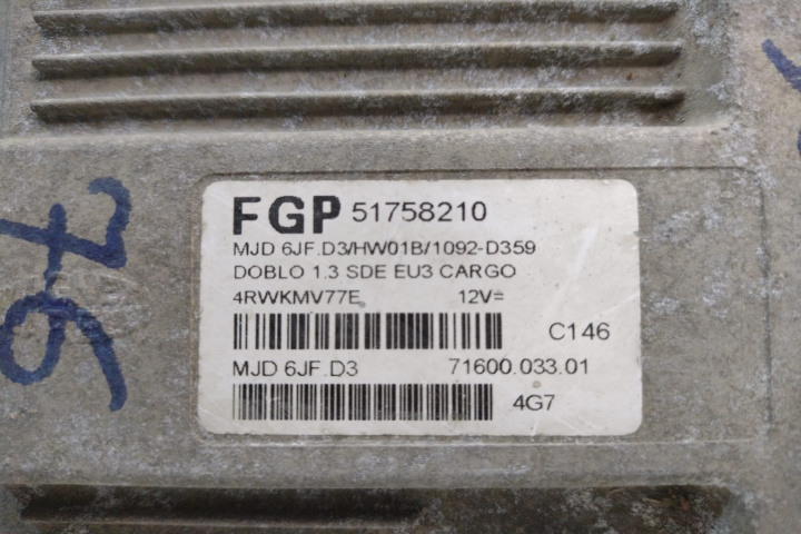 ECU Calculator Motor 1.3 JTD 51758210 Fi