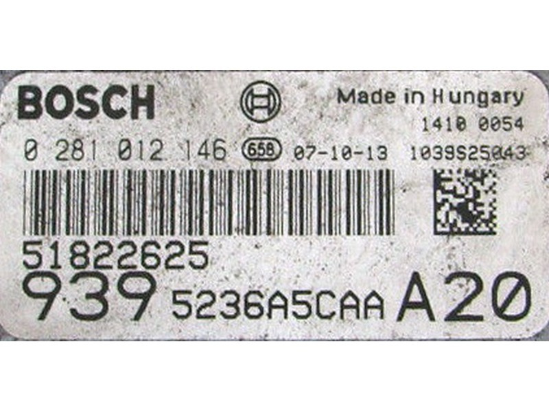 ECU Calculator motor Alfa Romeo 159 2.4JTD 51822625 0281012146 EDC16C39 {