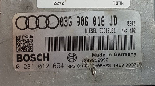 ECU Calculator motor Audi A4 2.0 TDi 03G906016JD 1039S12996