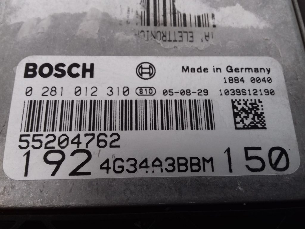 ECU Calculator Motor Fiat Stilo 1.9 JTD, 0281012310, 55204762