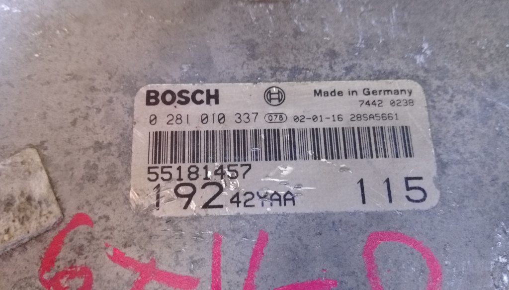 ECU Calculator motor Fiat Stilo 1.9JTD cod:0281010337 , 55181457