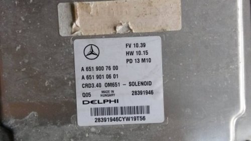 Ecu calculator motor mercedes b-class w246 b220 2.2CDI a6519007600 a6519010601