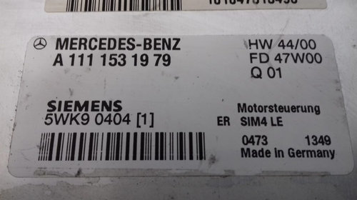 ECU Calculator Motor Mercedes CLK230 2.4, A11