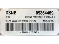 ECU Calculator motor Opel Combo 1.6 09364469 Z16XE HSFI-2.1 {