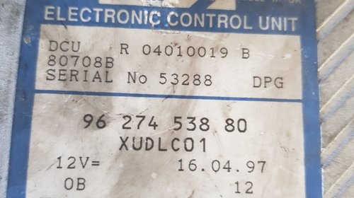 ECU Calculator motor Peugeot 406 2.1TD 9627453880 LUCAS