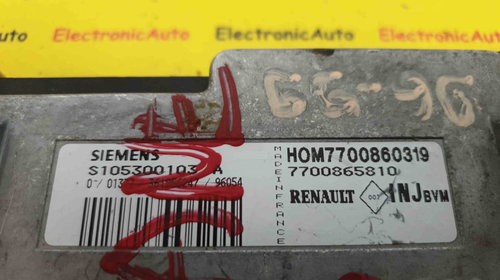 ECU Calculator Motor Renault Megane 1.6, S105300103B, 7700102267, HOM7700860319