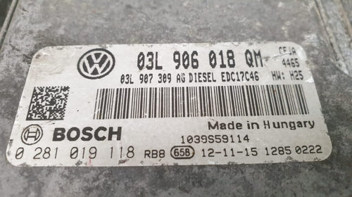 ECU Calculator Motor VW Golf 6/Audi A4/Skoda Yeti, 03L906018QM, 0281019118