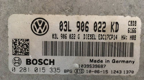 ECU Calculator motor VW Scirocco 2.0TDI 0281015335 03L 906 022 KD