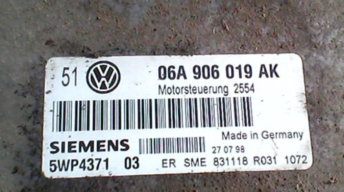 Ecu VW Golf 4 / Audi A3, 1.6 SR, cod 06A90601