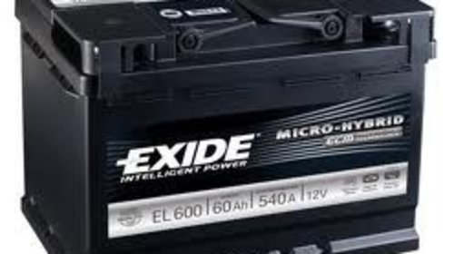 El600 baterie exide micro-hybrid ecm 60ah