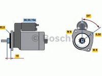 Electromotor 0 986 013 590 BOSCH pentru Vw Polo Vw Derby Vw Golf Vw Scirocco Vw Rabbit