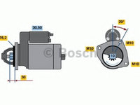 Electromotor 0 986 017 060 BOSCH pentru Ford C-max Ford Grand Ford Fiesta Ford Courier Ford Mondeo Ford Puma Ford Focus Ford Ikon Ford Fusion Mazda 2 Mazda Demio Volvo S40 Volvo V50 Volvo C30 Ford B-max