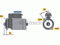 Electromotor 0 986 017 830 BOSCH pentru Vw Golf Vw Passat Seat Toledo Seat Ibiza Vw Jetta Vw Vento Seat Cordoba Vw Sharan Vw Derby Vw Flight Vw Polo Seat Inca Audi A3 Seat Alhambra Skoda Octavia Vw Beetle Vw New Vw Novo Vw Bora