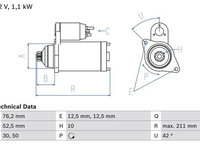 Electromotor 0 986 018 040 BOSCH pentru Vw Passat Vw Sharan Audi A3 Seat Alhambra Seat Cordoba Seat Ibiza Skoda Octavia Vw Derby Vw Flight Vw Polo Vw Golf Vw Beetle Vw New Vw Novo Audi Tt Seat Toledo Seat Leon Vw Bora Vw Jetta Ford Galaxy