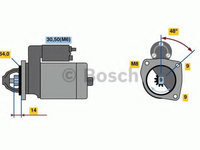 Electromotor 0 986 024 020 BOSCH pentru Fiat Punto Fiat Bravo Fiat Ritmo Fiat Doblo Alfa romeo Mito Alfa romeo Giulietta Fiat Pratico Fiat Idea Fiat 500 Ford Ka Fiat 500x Fiat Panda Fiat Tipo Fiat Grande