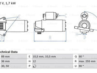 Electromotor 0 986 025 830 BOSCH pentru Ford Transit 2011 2012 2013 2014