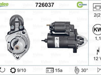 Electromotor 726037 VALEO pentru Audi 80 Audi 100 Audi 500 Audi 5000 Audi Coupe Audi Cabriolet Audi A4 Audi A6 Vw Passat