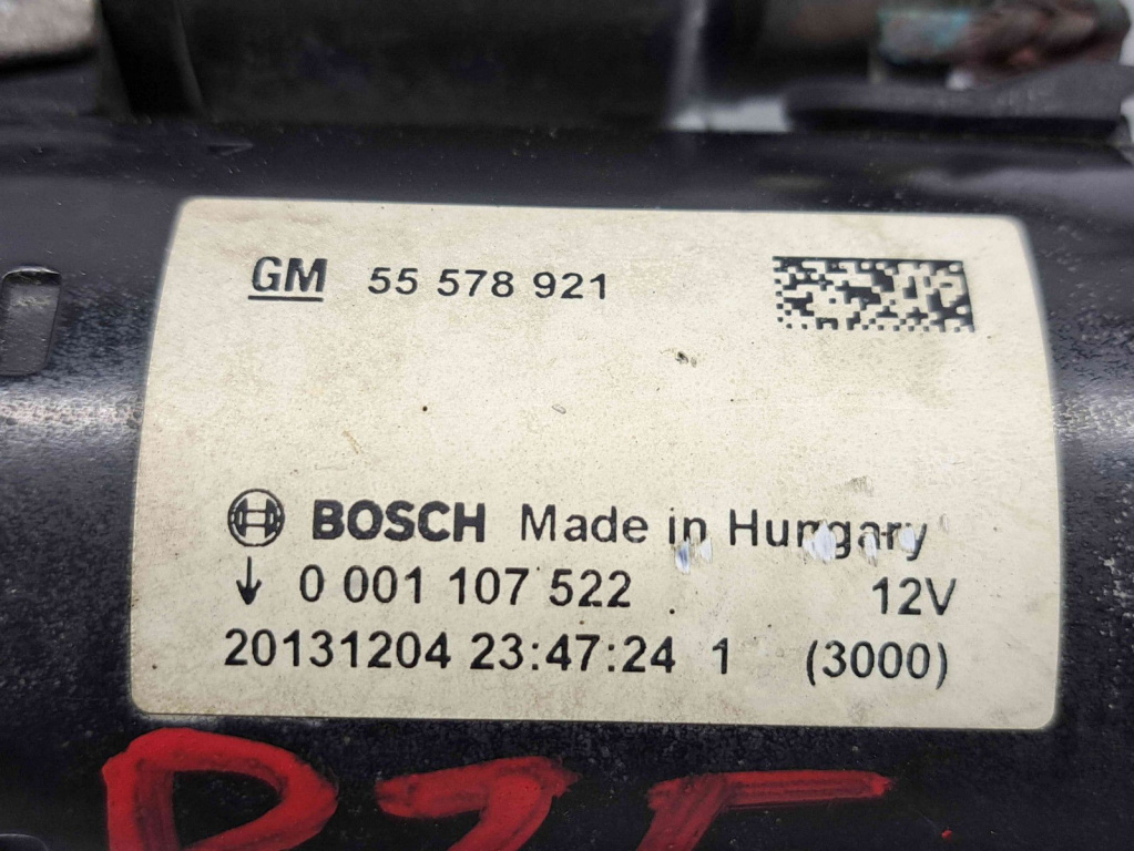 Electromotor 9 dinti Opel Corsa D [Fabr 2006-2013] 55578921 / 0001107522 1.2 A12XER 1.2 A12XER66KW / 90CP