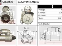 Electromotor ALFA ROMEO GIULIETTA 940 DELCOREMY RAS43522