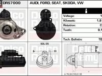 Electromotor AUDI A3 8L1 DELCOREMY DRS7000