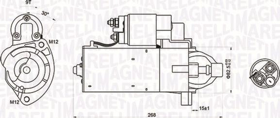 Electromotor AUDI A4 (8H7, B6, 8HE, B7), Сabrioletă, 01.2002 - 12.2009 Magneti Marelli 063721423010