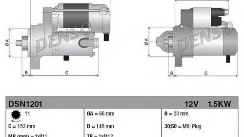 Electromotor AUDI A4 8K2 B8 DENSO DSN1201