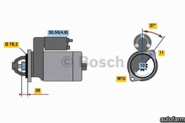 Electromotor AUDI A4 Cabriolet (8H7, B6, 8HE, B7) BOSCH 0 986 022 450