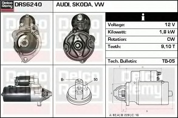 Electromotor AUDI A4 Cabriolet 8H7 B6 8HE B7 DELCOREMY DRS6240