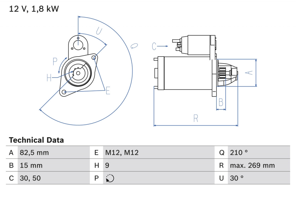 Electromotor BOSCH AUDI A4 B6 Avant (8E5) 2001-2004 - 0 986 016 240