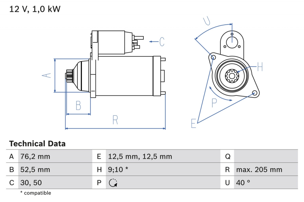 Electromotor BOSCH VW POLO IV limuzina (9N2, 9N4) 2004-2010 - 0 986 020 290