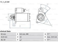 Electromotor CHEVROLET AVEO limuzina T300 BOSCH 0986025080