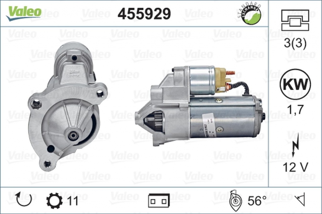 Electromotor CITROEN JUMPY platou sasiu BU BV BW BX VALEO 455929