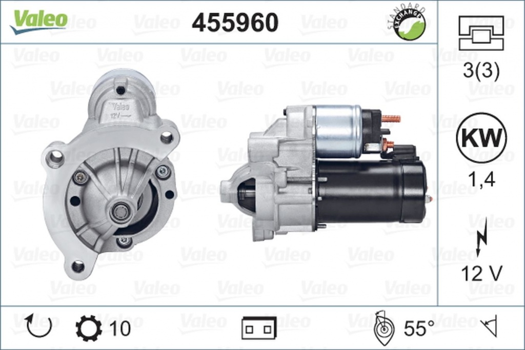 Electromotor CITROEN JUMPY platou sasiu BU BV BW BX VALEO 455960