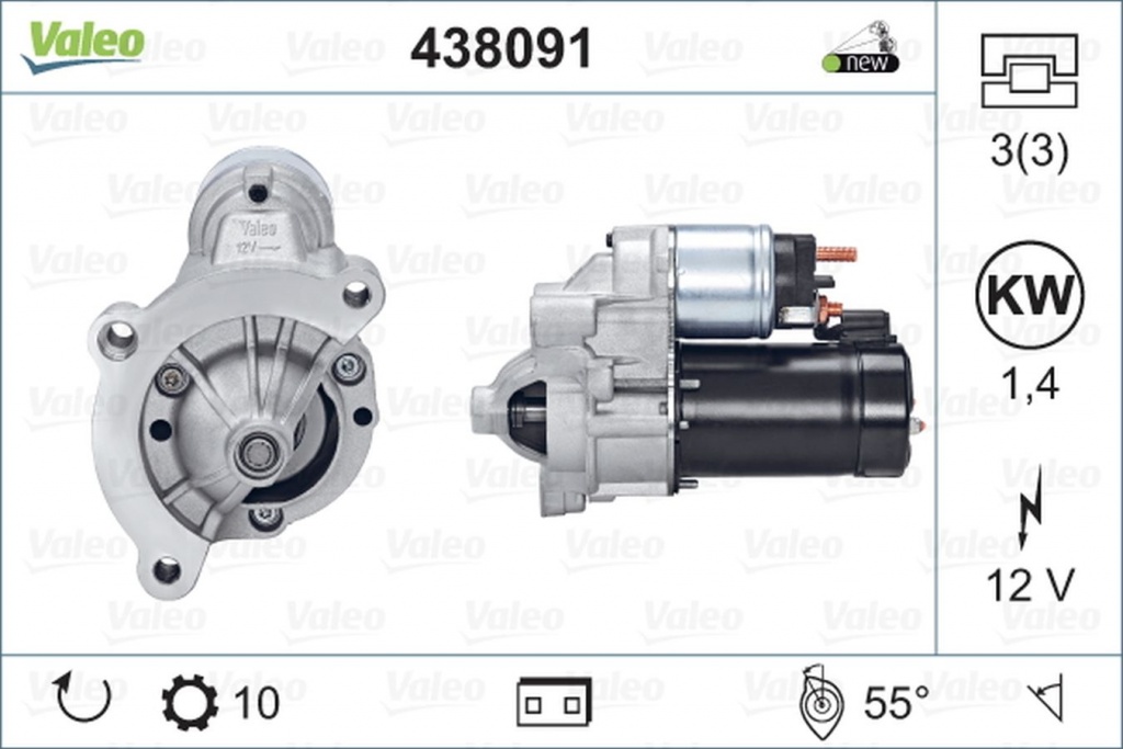 Electromotor CITROEN JUMPY platou sasiu BU BV BW BX VALEO 438091