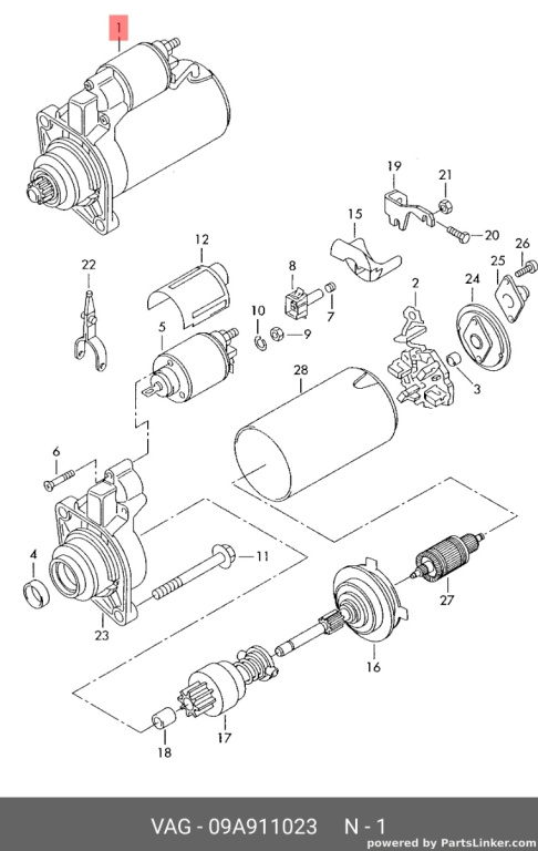 Electromotor cutie automata Audi A3 8L 1