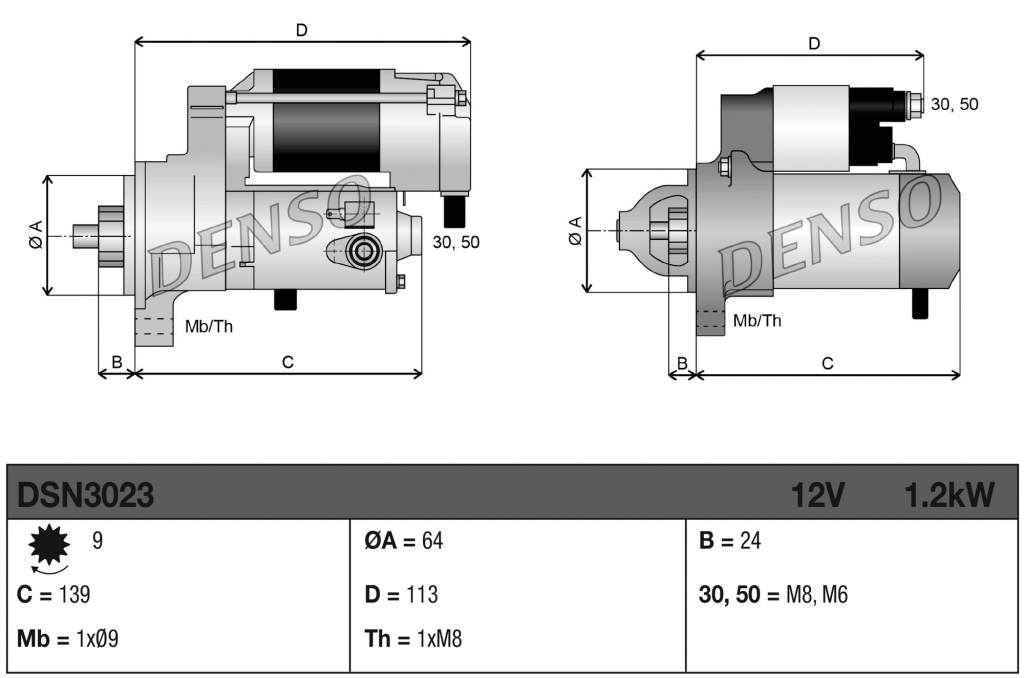Electromotor Denso OPEL ASTRA H combi (A