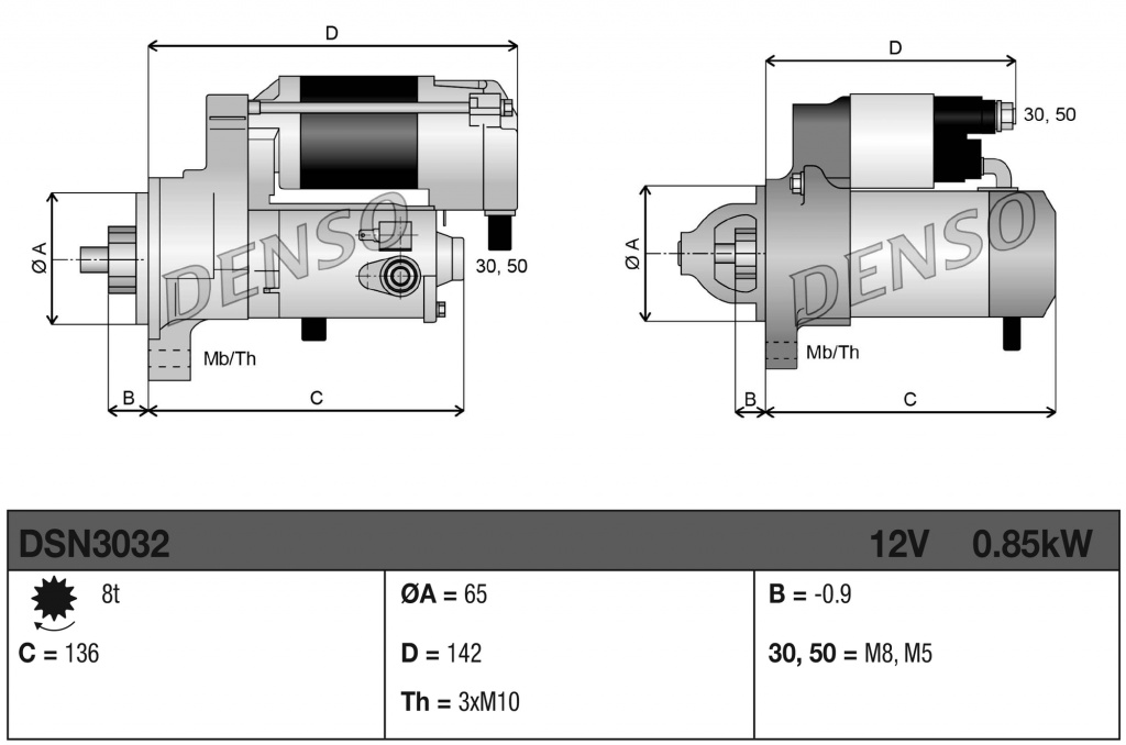 Electromotor Denso RENAULT LODGY (JS_) 2013-2018 - DSN3032