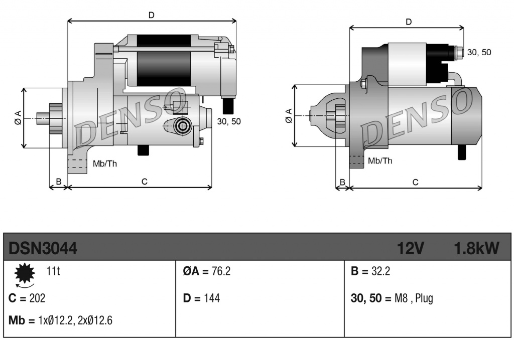 Electromotor Denso VW PASSAT B5 Variant (3B5) 1997-2000 - DSN3044