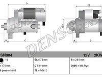 Electromotor DSN984 DENSO pentru Toyota Avensis Toyota Corolla Toyota Rav Toyota Auris Toyota Blade Toyota Altis Toyota Verso