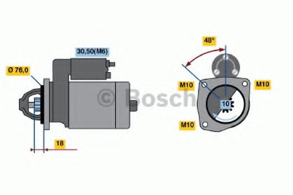 Electromotor # Ford Focus 1.8 [daw; dbw] turbo di / tddi motorina 90cp/66kw C9DA; C9DB; C9DC 1998 1999 2000 2001 2002 2003 2004 # 0 986 022 631 # BOSCH