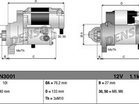 Electromotor FORD FOCUS II Turnier (DA_, FFS, DS) DENSO DSN3001